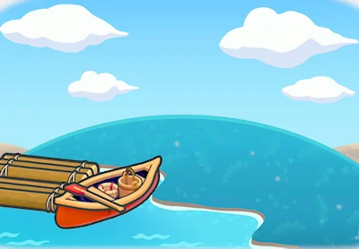 Canoe dock illustration