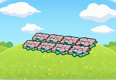 꽃이 가득한 풍경 일러스트