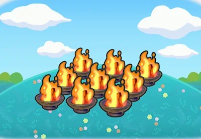 Nine flames illustration